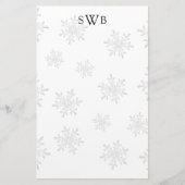 Mit Monogramm Schneeflocke Blank Weihnachtspapier Briefpapier (Vorderseite)