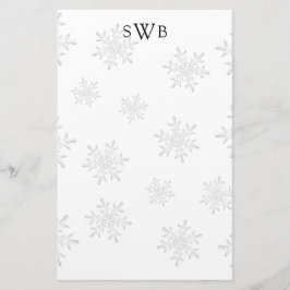 Mit Monogramm Schneeflocke Blank Weihnachtspapier Briefpapier