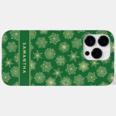 Mit Monogramm Schneeflocken Weihnachten Grün Case-Mate iPhone Hülle (Rückseite (Horizontal))