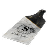 Mit Monogramm Schneidbrett aus elegantem Marmor Schneidebrett (Ecke)