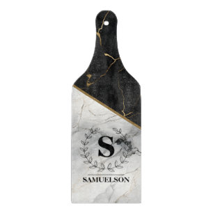 Mit Monogramm Schneidbrett aus elegantem Marmor Schneidebrett