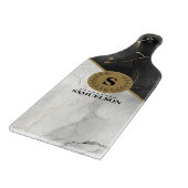Mit Monogramm Schneidbrett aus elegantem Marmor Schneidebrett (Ecke)