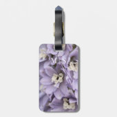 Mit Monogramm Schöne Lila Delphinium-Blume Gepäckanhänger (Rückseite vertikal)
