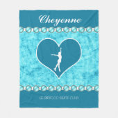 Mit Monogramm schöne Türkis-Zahl Skater Fleecedecke (Vorderseite)