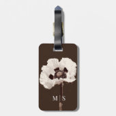Mit Monogramm Schöne Wildblume White Montana Gepäckanhänger (Rückseite vertikal)