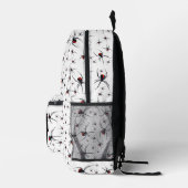 Mit Monogramm School Red & Black Spider Pattern Bedruckter Rucksack (Rechts)