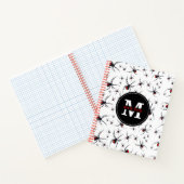 Mit Monogramm School Red & Black Spider Pattern Notizblock (Innenseite)