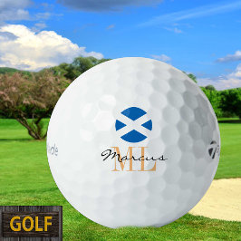 Mit Monogramm schottische Flagge, Emblem und Schot Golfball