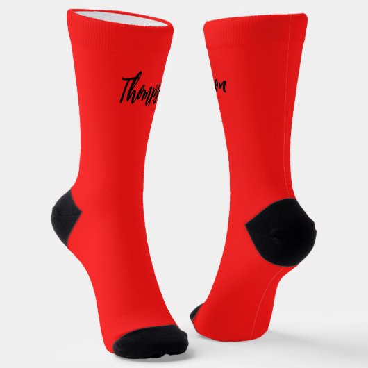 Mit Monogramm Schrift, schwarz und rot, moderner T Socken (Gewinkelt)