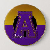 Mit Monogramm Schulknopf, Lila Goldbrief A Button (Vorderseite)