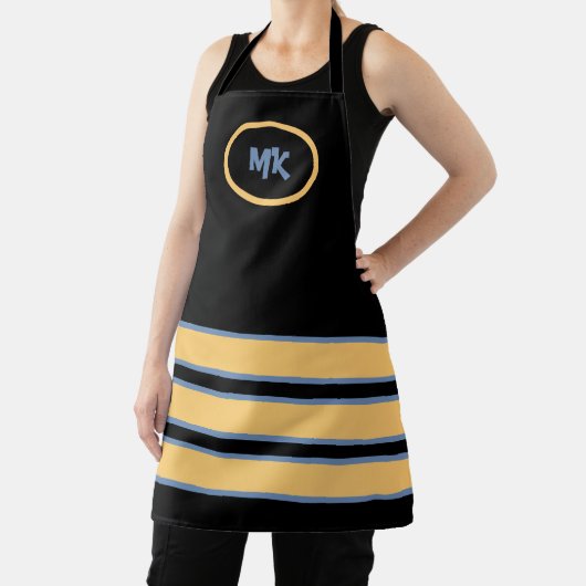 Mit Monogramm Schürze aus Schwarz und Gelb (InSitu)