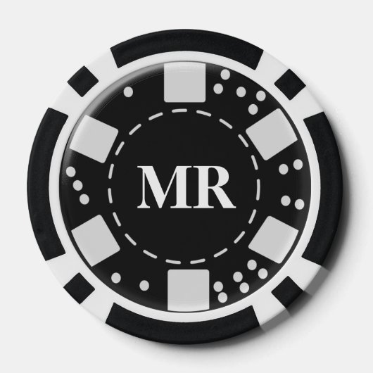Mit Monogramm Schwarz 100 Pokerchips (Rückseite)