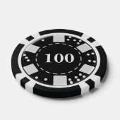 Mit Monogramm Schwarz 100 Pokerchips (Einzeln)