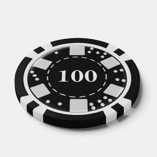 Mit Monogramm Schwarz 100 Pokerchips (Einzeln)