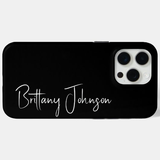 Mit Monogramm Schwarz Case-Mate iPhone Hülle (Rückseite (Horizontal))