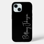 Mit Monogramm Schwarz Case-Mate iPhone Hülle (Rückseite)