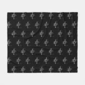 Mit Monogramm Schwarz Fleecedecke (Vorderseite (Horizontal))