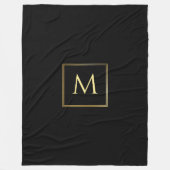 Mit Monogramm Schwarz-Gold-Elegant Fleecedecke (Vorderseite)