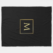 Mit Monogramm Schwarz-Gold-Elegant Fleecedecke (Vorderseite (Horizontal))