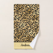 Mit Monogramm Schwarz-Gold-Leopard-PrintCheetah Badhandtuch Set (Handtuch)
