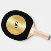 Mit Monogramm Schwarz-Gold-Template Tischtennis Schläger (Seitenansicht)