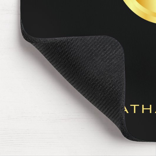 Mit Monogramm Schwarz-Gold-Vorlage Mousepad (Ecke)