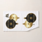 Mit Monogramm Schwarz-Gold-Weihnachtshandtuch Handtuch (Handtuch)