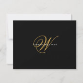 Mit Monogramm Schwarz-Gold-Wohnung Dankeskarte (Vorderseite)