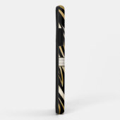 Mit Monogramm Schwarz-Gold-Zebra-Druckmuster Case-Mate iPhone Hülle (Hinten/Rechts)