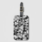 Mit Monogramm Schwarz-Grau-Dreieck Gepäckreise Gepäckanhänger (Vorderseite Vertikal)