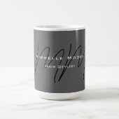 Mit Monogramm-Schwarz-Grau-Kalligraphie Kaffeetasse (Mittel)