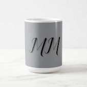 Mit Monogramm-Schwarz-Grau-Kalligraphie Kaffeetasse (Mittel)