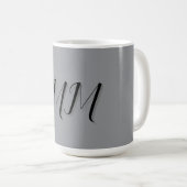 Mit Monogramm-Schwarz-Grau-Kalligraphie Kaffeetasse (VorderseiteRechts)