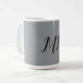 Mit Monogramm-Schwarz-Grau-Kalligraphie Kaffeetasse (Vorderseite Links)