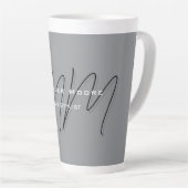 Mit Monogramm-Schwarz-Grau-Kalligraphie Milchtasse (Rechte Ecke)