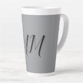 Mit Monogramm-Schwarz-Grau-Kalligraphie Milchtasse (Rechte Ecke)
