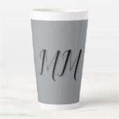 Mit Monogramm-Schwarz-Grau-Kalligraphie Milchtasse (Vorderseite)