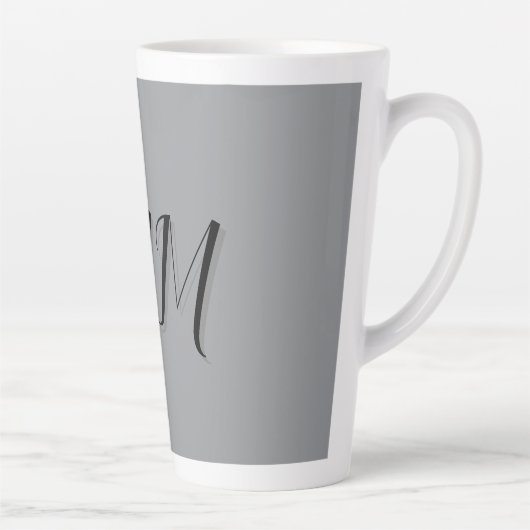 Mit Monogramm-Schwarz-Grau-Kalligraphie Milchtasse (Rechts)