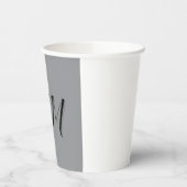 Mit Monogramm-Schwarz-Grau-Kalligraphie Pappbecher (Links)