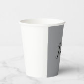 Mit Monogramm-Schwarz-Grau-Kalligraphie Pappbecher (Rechts)