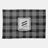 Mit Monogramm Schwarz/Grau-Schachbrettmuster Karie Geschirrtuch (Horizontal)