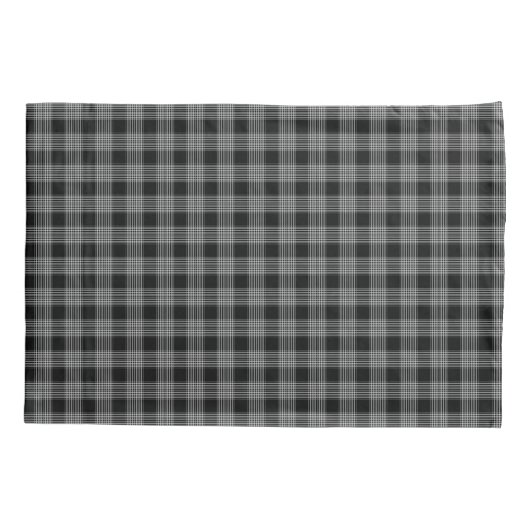 Mit Monogramm Schwarz/Grau-Schachbrettmuster Karie Kissenbezug (Rückseite)