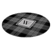Mit Monogramm Schwarz/Grau-Schachbrettmuster Karie Schneidebrett (Ecke)
