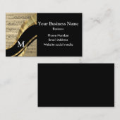 Mit Monogramm Schwarz-Notenmuster Visitenkarte (Vorne/Hinten)