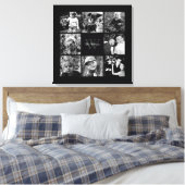 Mit Monogramm Schwarz-Rahmen-FotoCollage Leinwanddruck (Insitu (Schlafzimmer))