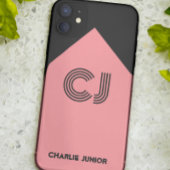 mit Monogramm schwarz-rosa Initialen Case-Mate iPhone Hülle