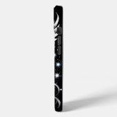 Mit Monogramm Schwarz-Silber-Tattoo-Engel Case-Mate iPhone Hülle (Rückseite / Links)