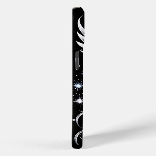 Mit Monogramm Schwarz-Silber-Tattoo-Engel Case-Mate iPhone Hülle (Rückseite / Rechts)