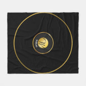 Mit Monogramm Schwarz und Gold Fleecedecke (Vorderseite (Horizontal))