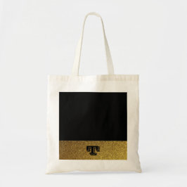 Mit Monogramm Schwarz und Gold Tragetasche